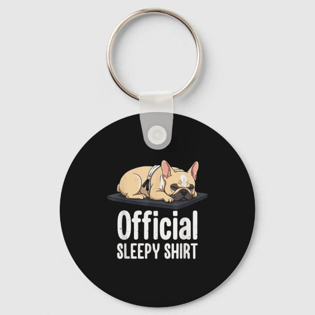 Chaveiro Sleepy French Bulldog Funny Dog Lovers Men Women K (Frente)
