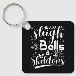 Chaveiro Sleigh bells & skeletons dancing funny christmas