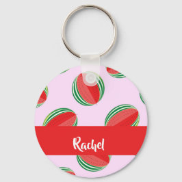 Chaveiro Sliced watermelon pattern on pink