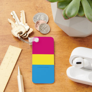 Chaveiro SlipperyJoe sinalizador de orgulho pansexual cor-d