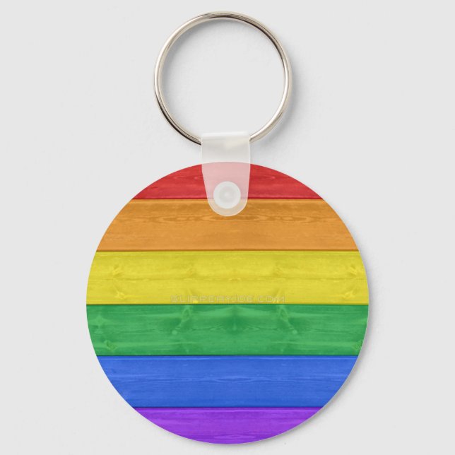 Chaveiro SlipperyJoe's clássico arco-íris tátil feito à mão (Frente)