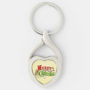 Chaveiro Slogan do cartão do vintage do Feliz Natal