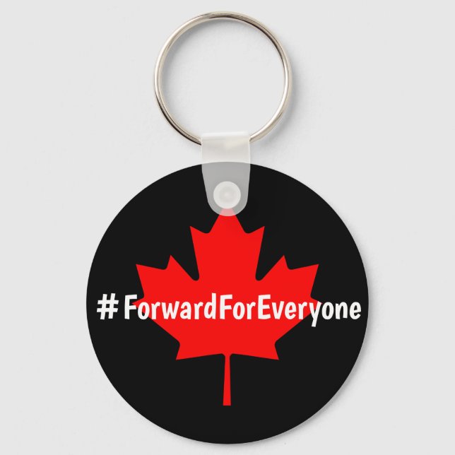 Chaveiro Slogan do Partido Liberal do Canadá #ForwardForAll (Frente)