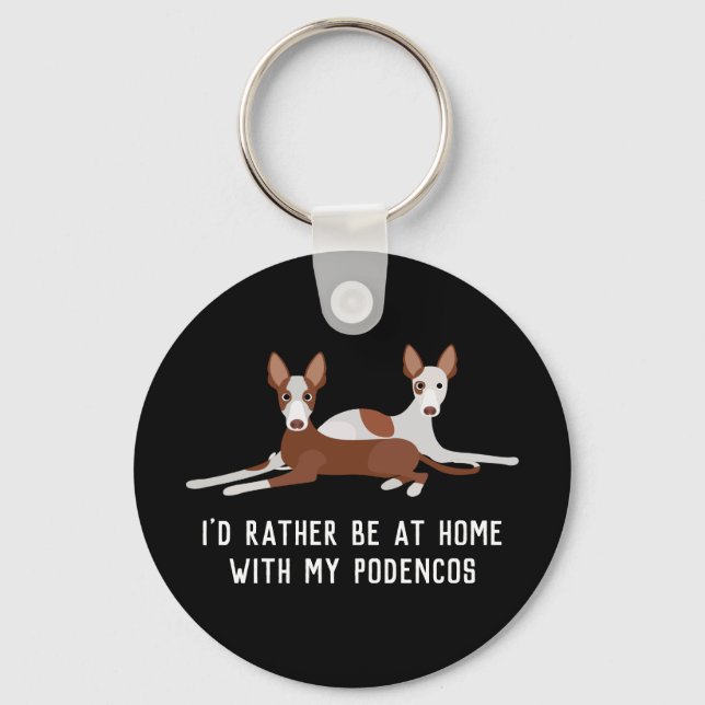 Chaveiro Slogan Personalizado de Cães Podenco (Frente)