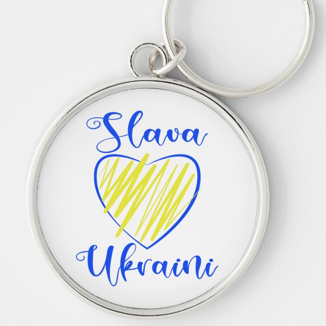 Chaveiro Slogan Slava Ucraniano Glória à Ucrânia (Frente)