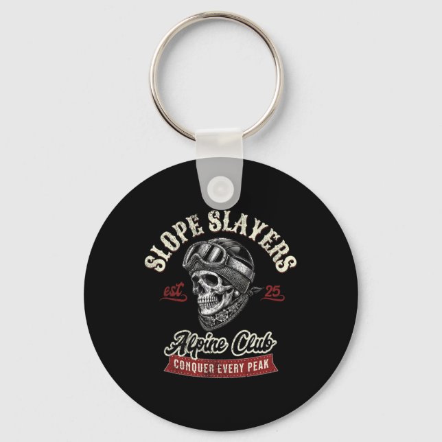 Chaveiro Slope Slayers Freestyle Skiing Skiers Winter Adven (Frente)