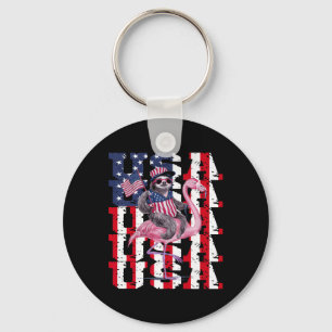 Chaveiro Sloth Flamingo American E Orgulho Patriótico Usa