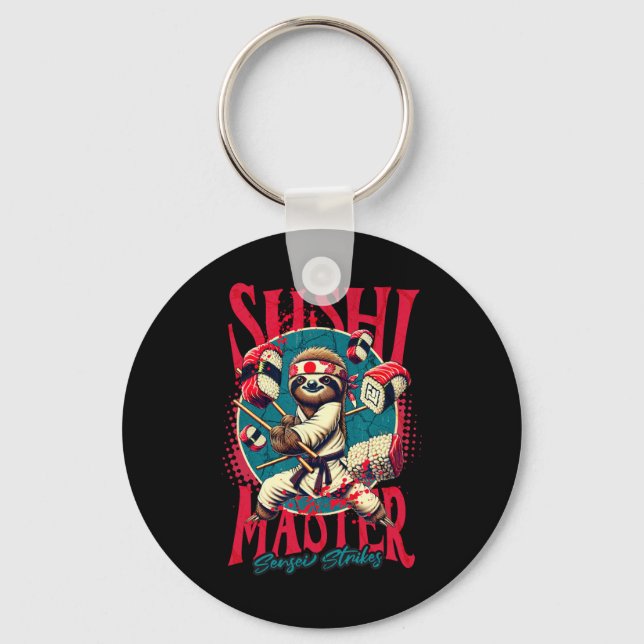 Chaveiro Sloth Karate Sushi Master (Frente)
