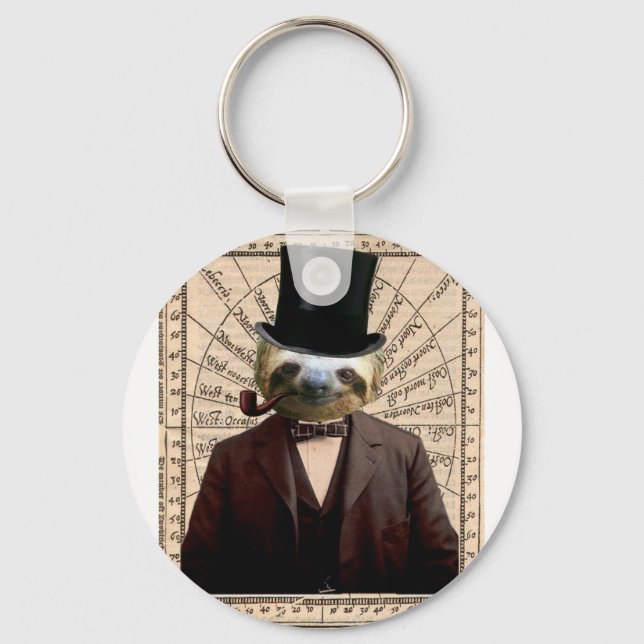 Chaveiro Sloth Man Victorian Steampunk Antropomórfico (Frente)