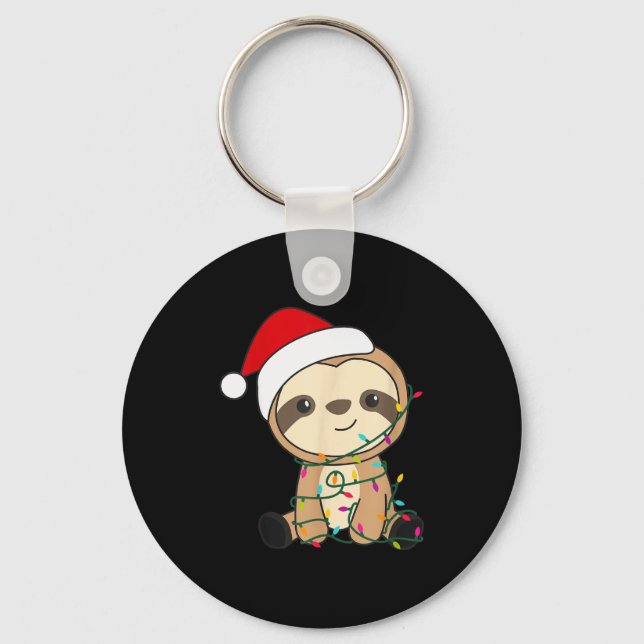 Chaveiro Sloth Merry Christmas Winter Sloths Christmas  (Frente)