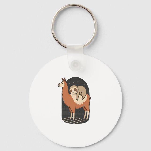 Chaveiro Sloth Riding Lama (Frente)