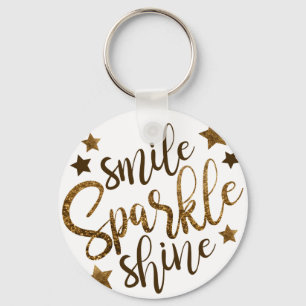 CHAVEIRO SMILE SPARKLE SHINE, OURO GLITTER STAR