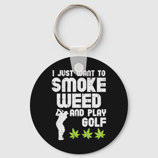 Chaveiro Smoke Weed Play Golf Golfing Thc Golfer Stoner  (Frente)