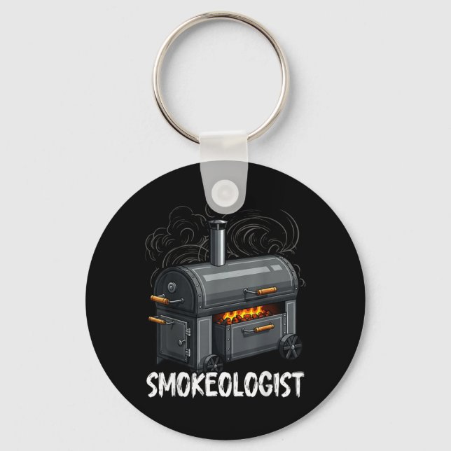 Chaveiro Smokeologist - Pitmaster de BBQ engraçado assando  (Frente)