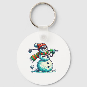 Chaveiro Snoman Encantado Jogando Golf Ball De Natal Amor