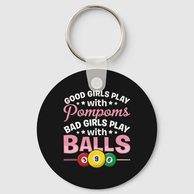 Chaveiro Snooker D Girls Brincam Com Jogadores De Piscina R (Frente)