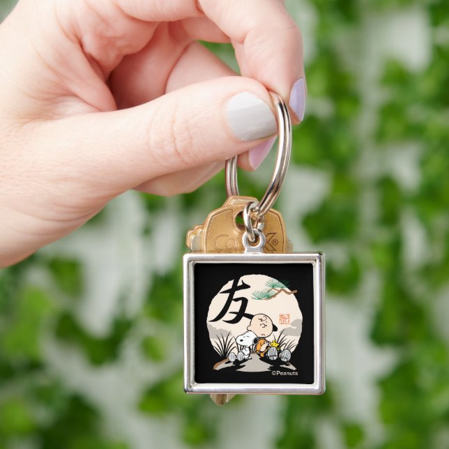Chaveiro Snoopy, Charlie Brown e Woodstock - Amigo (Mão)