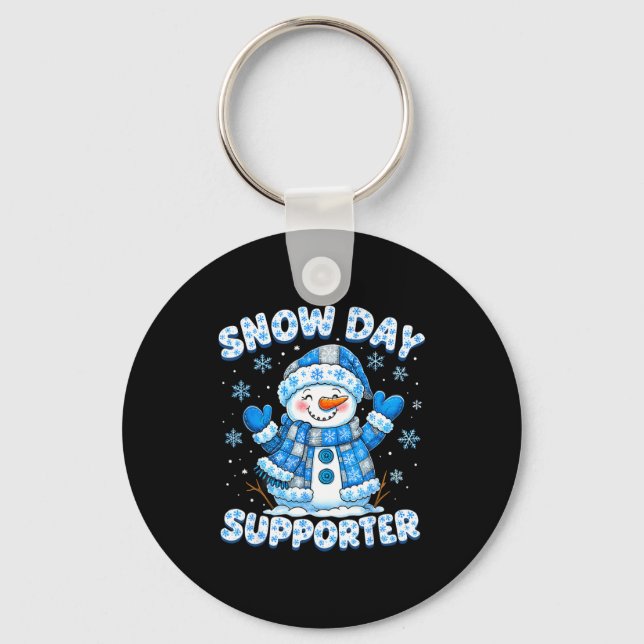 Chaveiro Snow Day Suprter Cute Snowman Snowflake Christmas  (Frente)