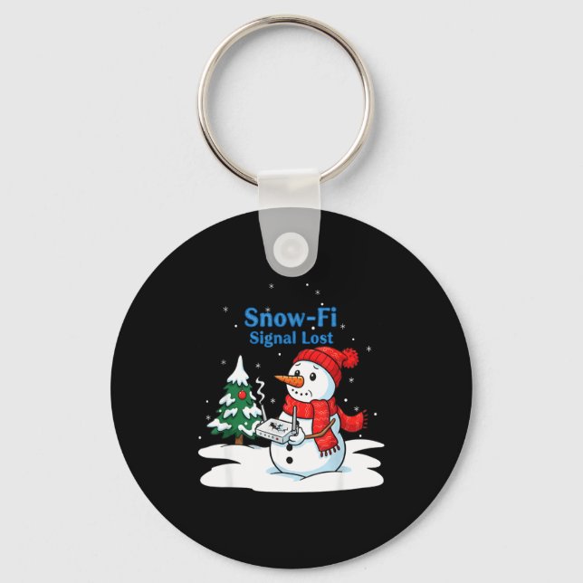 Chaveiro Snow-fi Signal Lost Funny Christmas Snowman Wifi  (Frente)