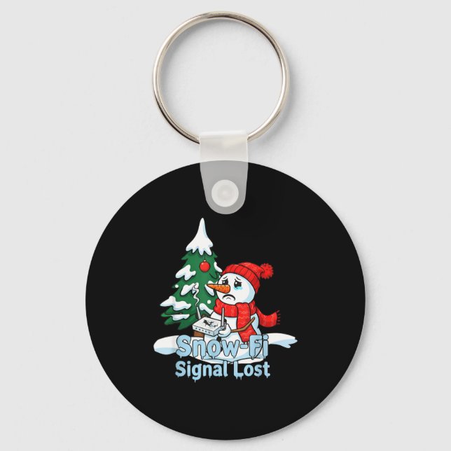 Chaveiro Snow-fi Signal Lost Funny Snowman Christmas Art  (Frente)