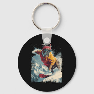Chaveiro Snowboard Boxer Dog Extreme Sports Snowboard Te
