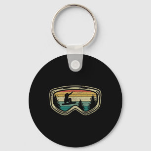Chaveiro Snowboard Googles Big Air Silhouette Retro Trees