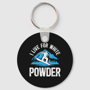 Chaveiro Snowboard I Live For White Powder Snowboarder S
