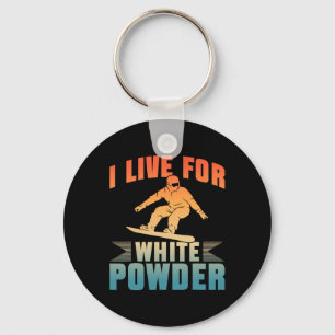 Chaveiro Snowboard I Live For White Powder Snowboarder Snow