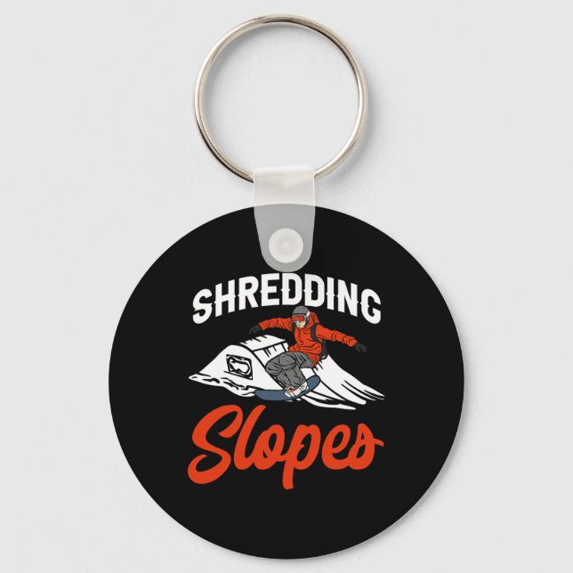 Chaveiro Snowboard Snowboard Outfit Shreding Slopes Sno (Frente)