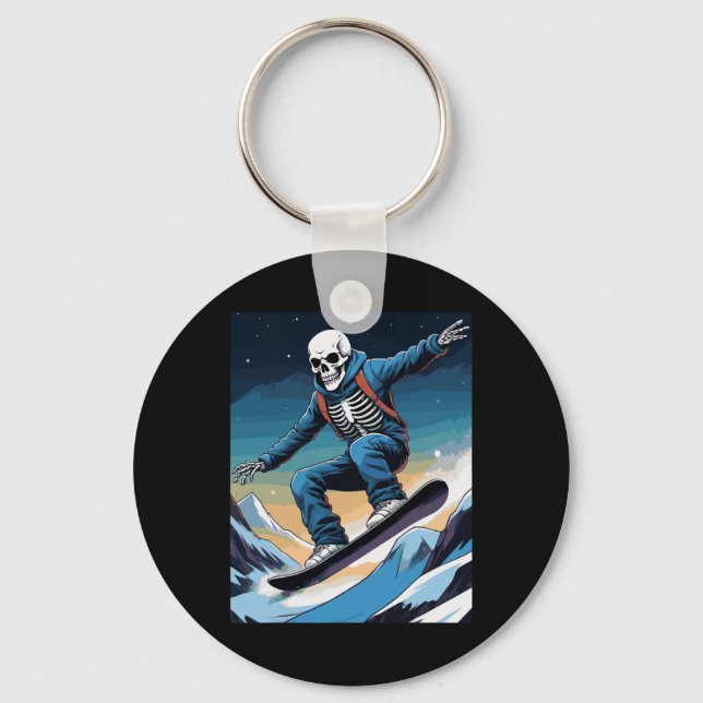 Chaveiro Snowboard Streetwear Snowboard Skull Snowboarde (Frente)