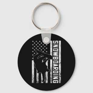 Chaveiro Snowboard Vintage Estados Unidos Flag América Snow