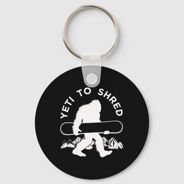Chaveiro Snowboarder Yeti T Shirt (Frente)