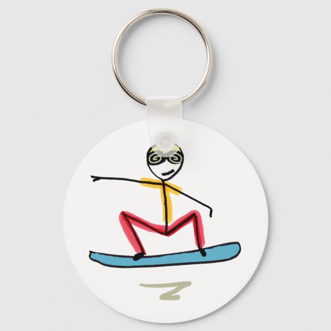 Chaveiro Snowboarding Stickman (Frente)