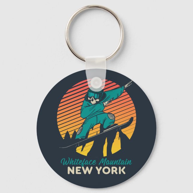 Chaveiro Snowboarding Trip Whiteface Mountain New York (Frente)