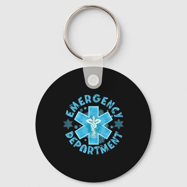 Chaveiro Snowflake Emergency Department Winter Er Ed Nurse  (Frente)