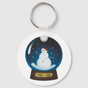 Chaveiro Snowglobe com boneco de neve bonito
