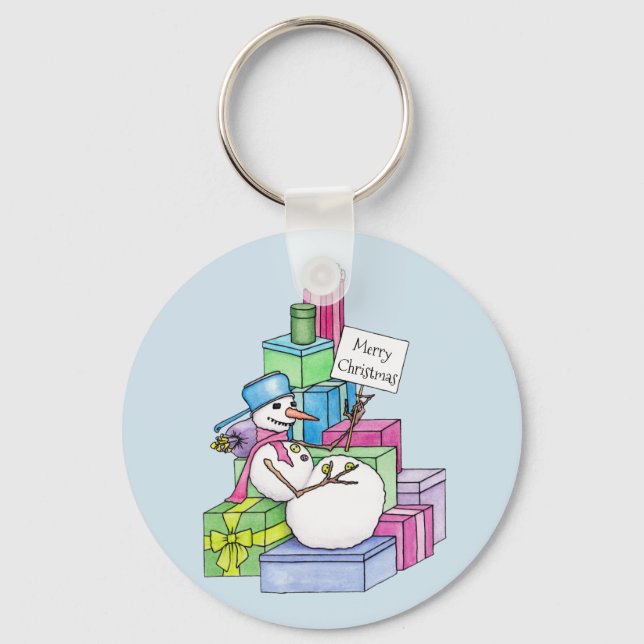 Chaveiro Snowman a arrefecer em presentes (Frente)
