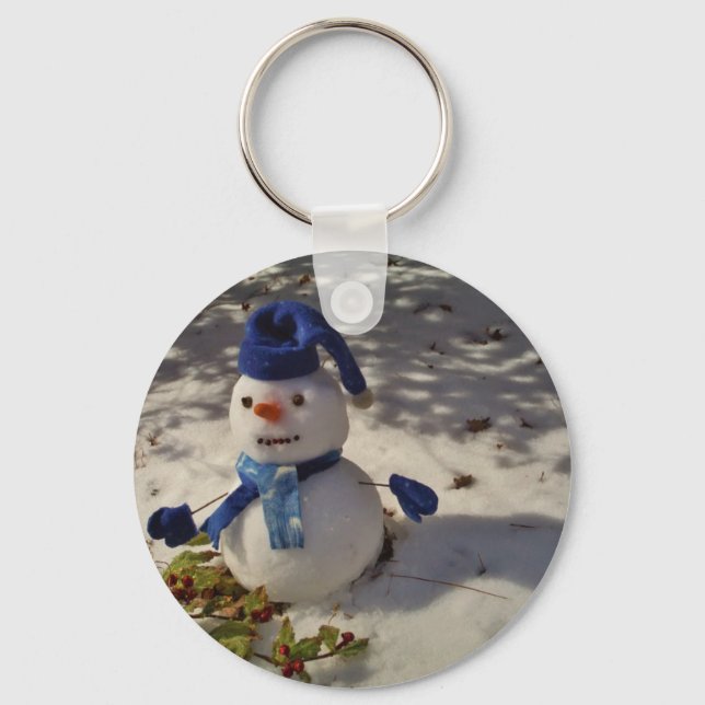 Chaveiro Snowman com Blue Hat e Scarf (Frente)