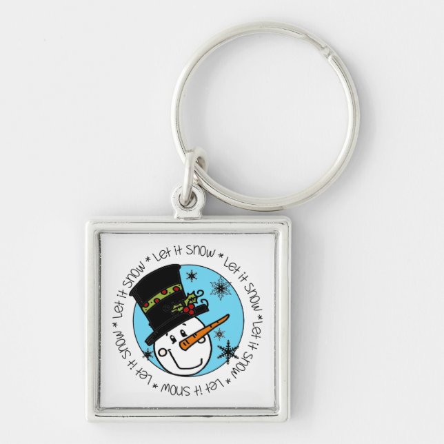 Chaveiro Snowman Deixe-o nevar (Frente)