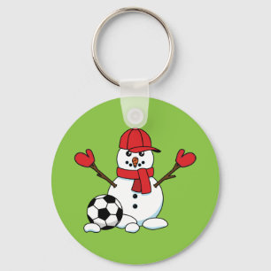 Chaveiro Snowman engraçado com bola de futebol