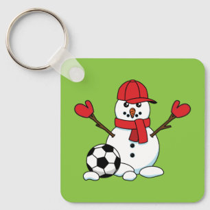 Chaveiro Snowman engraçado com bola de futebol