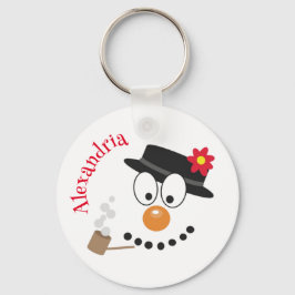 Chaveiro Snowman Engraçado Rosto Feliz Natal Novamente