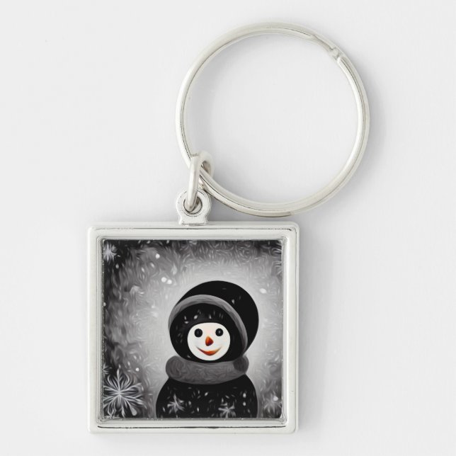 Chaveiro Snowman Preto (Frente)