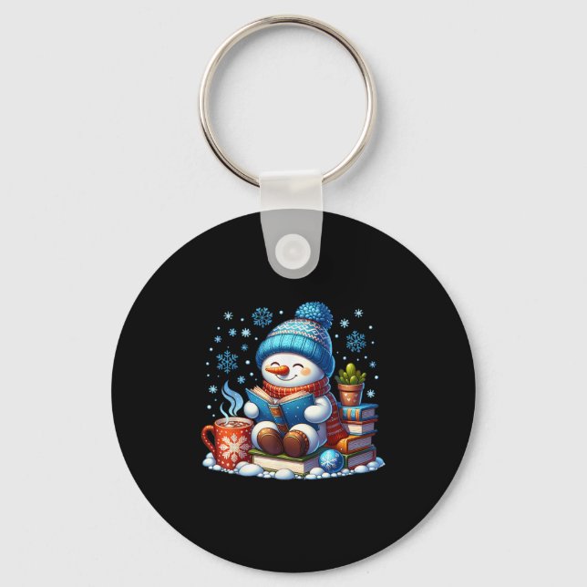 Chaveiro Snowman Reading Book Amadurece O Videário de Natal (Frente)