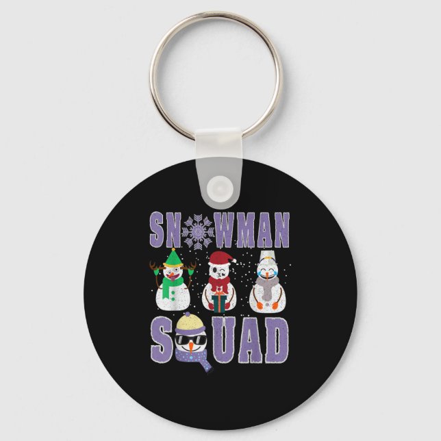 Chaveiro Snowman Squad Funny Family Matching, Teacher And S (Frente)