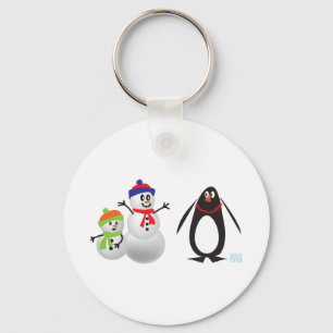Chaveiro Snowmen e Pinguim