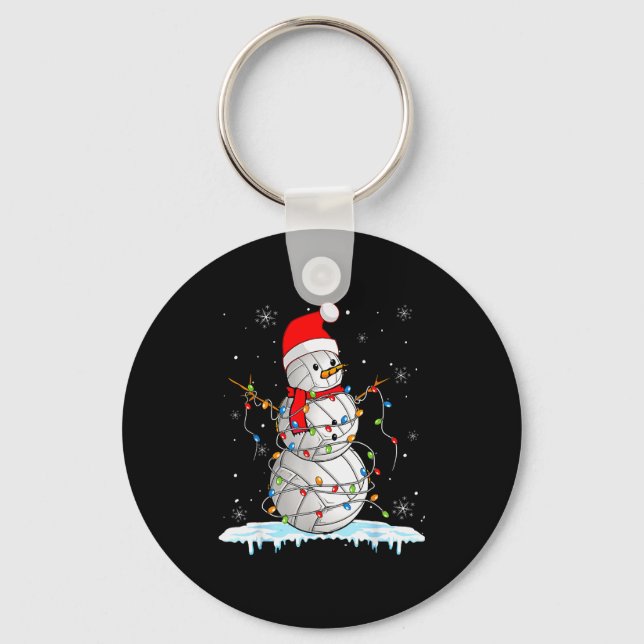 Chaveiro Snowmies Santa Lights Christmas Snowman Volleyball (Frente)