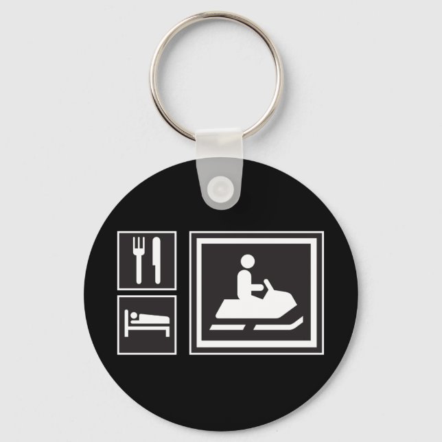 Chaveiro Snowmobile Fanatic - Coma, dorme, mova-se neve! (Frente)