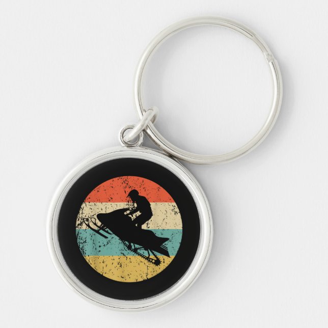 Chaveiro Snowmobile Retro Style Snowmobiling (Frente)