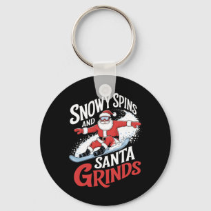 Chaveiro Snowy Spins Papais noeis Grinds Snowboarder Sno